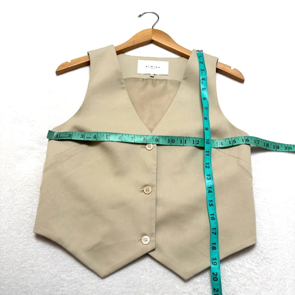 Almina Concept sz XS Tencel Vest Gilet in Beige - Picture 9 of 11